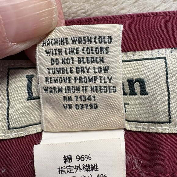 LL Bean Straight Fit Chino Women's 12 Regular Red Mid Rise Side Zip‎ - Picture 12 of 13